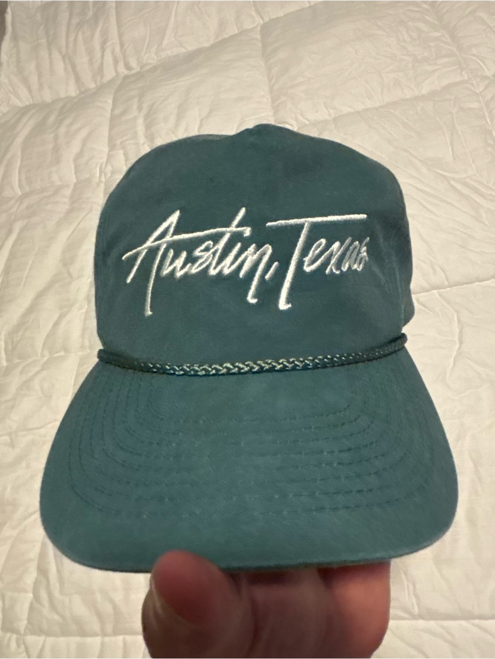 Vintage Austin, Texas Green Cord Snapback Hat On Cobra Tag